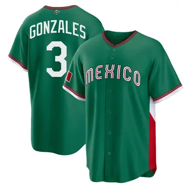 Mexico Baseball Men's Nick Gonzales 2026 World Classic Road Stadium Jersey - Replica Green